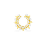 Rock Spike Rivets Ear Clip Earring Women Pearl Cartilage Ear Cuff Earclip