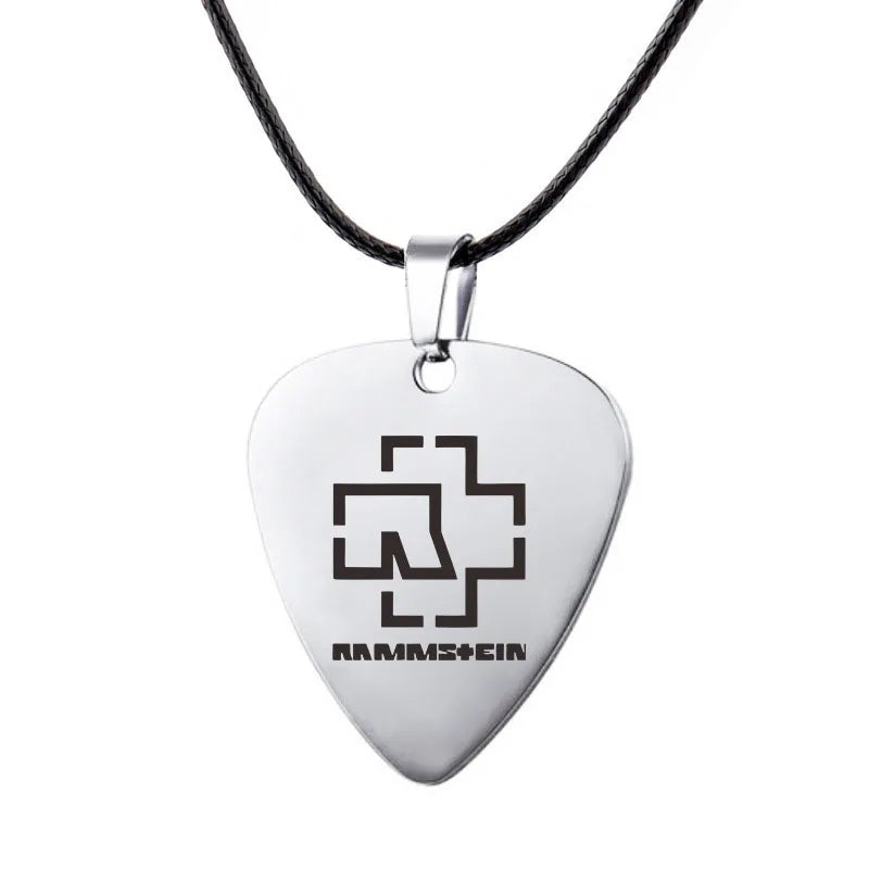 Rock Symbol Pendant Heavy Metal Band Guitar Necklace
