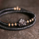 Ebony Spacer Bracelet Hand Carved Wood Jewelry