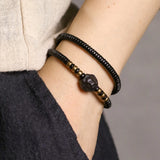 Ebony Spacer Bracelet Hand Carved Wood Jewelry