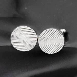Helicoid Cufflinks Round Button For Men's Gift