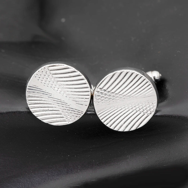 Helicoid Cufflinks Round Button For Men's Gift