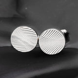 Helicoid Cufflinks Round Button For Men's Gift