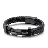 Rock Punk Men's Bracelet Titanium Steel Leather