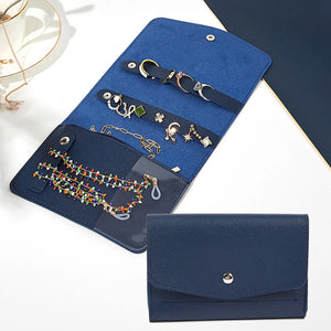 Roll Jewelry Case PU Leather Travel Organizer Storage Bag