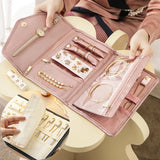 Travel Jewelry Organizer Case Earrings Rings Necklaces Storage Bag
