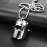 Welders Mask Pendant Necklace Stainless Steel Jewelry