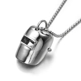Welders Mask Pendant Necklace Stainless Steel Jewelry