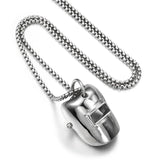 Welders Mask Pendant Necklace Stainless Steel Jewelry