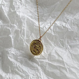 Roman 925 Sterling silver SUN Queen Oval Coin Pendant Necklace Charms C-B710