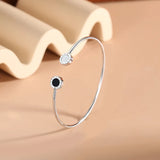 Roman Numbers S925 Sterling Silver Women Bangles INS Bracelet