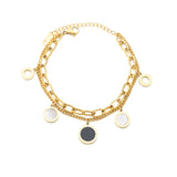 Roman Numerals Bracelet Stainless Steel Boho Shell Punk Vintage Chain Bracelet