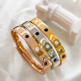 Roman Numeral Hand Bangles Ladies Plated Stainless Steel Jewelry