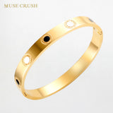 Roman Numeral Hand Bangles Ladies Plated Stainless Steel Jewelry