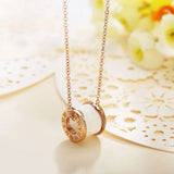 Roman Numerals Necklace Rose Plated Spiral Ceramic Pendant Necklace