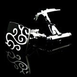 Roman Pattern Paint Enamel Cufflinks Cuff Links Men's French Buttons