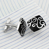 Roman Pattern Paint Enamel Cufflinks Cuff Links Men's French Buttons