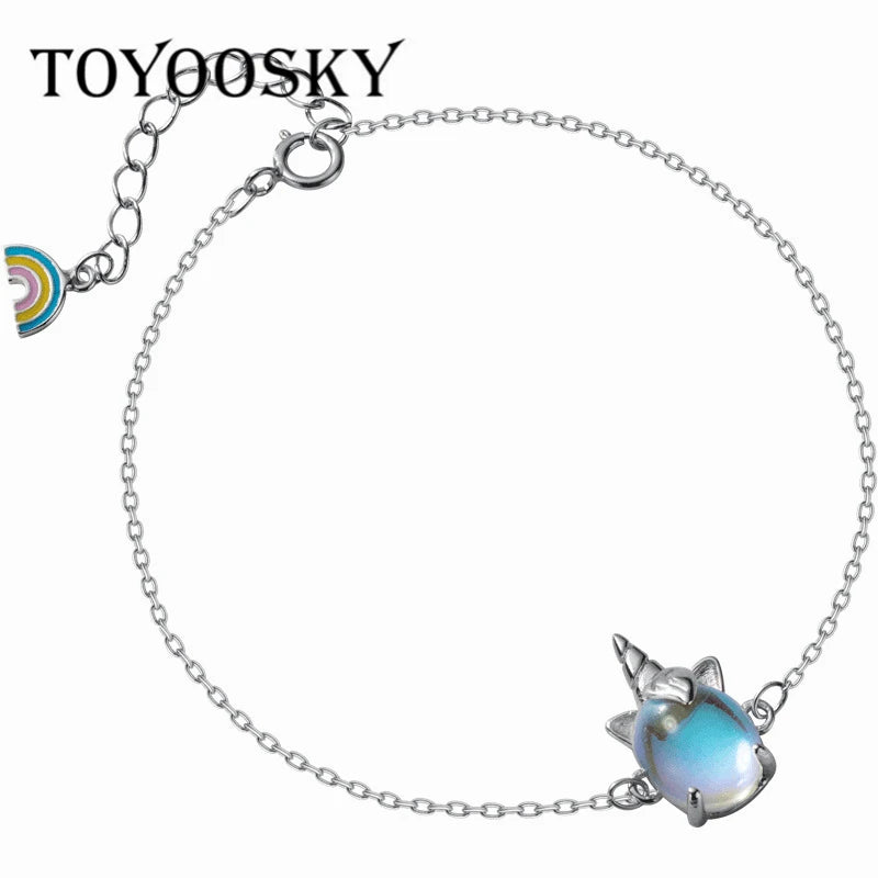 S925 Unicorn Rainbow Bracelet for Women Party Gift
