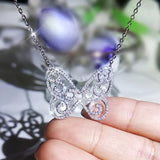925 Silver Butterfly Choker Necklace Wedding Jewelry
