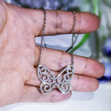 925 Silver Butterfly Choker Necklace Wedding Jewelry