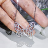 925 Silver Butterfly Choker Necklace Wedding Jewelry