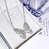 925 Silver Butterfly Choker Necklace Wedding Jewelry