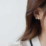 Romantic Flower Stud Earrings Zircon Small Earrings