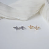 Romantic Flower Stud Earrings Zircon Small Earrings