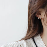 Romantic Flower Stud Earrings Zircon Small Earrings