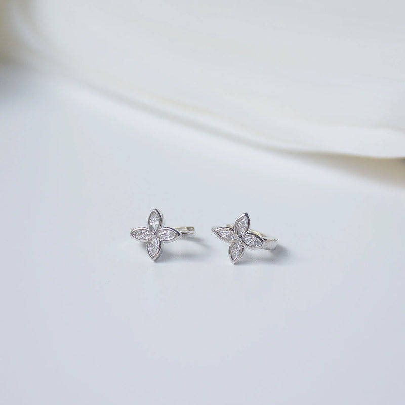 Romantic Flower Stud Earrings Zircon Small Earrings