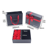 Romantic 8 Roses Jewelry Red Bow Pendant Necklace Ring Earring Box Cross Bow