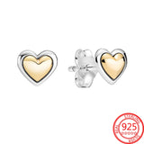 Romantic 925 Silver Heart Stud Earrings Girls Gift