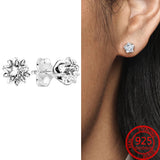 Romantic 925 Silver Heart Stud Earrings Girls Gift