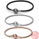 Romantic 925 Silver Knot Bracelet for Girls