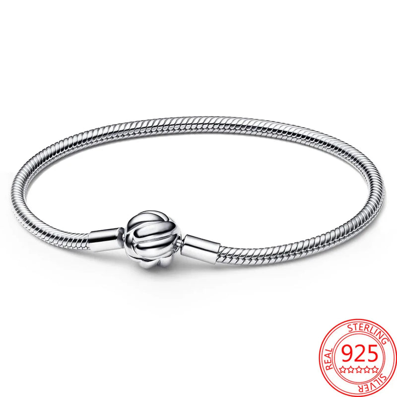 Romantic 925 Silver Knot Bracelet for Girls