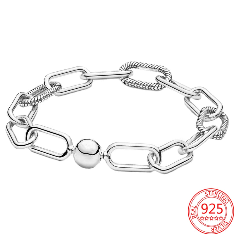 Romantic 925 Silver Beaded & Pav? Bucket Clasp Bracelet