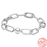 Romantic 925 Silver Beaded & Pav? Bucket Clasp Bracelet