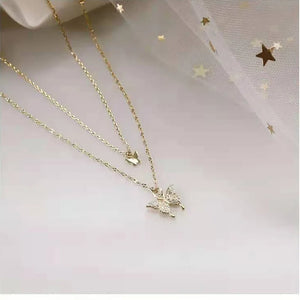 925 Silver Butterfly Necklace Zircon Choker NK079
