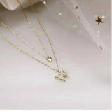925 Silver Butterfly Necklace Zircon Choker NK079