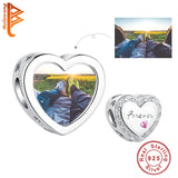 925 Sterling Silver Forever Love Heart Charm Beads Bracelet DIY Gift
