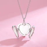 Romantic 925 Silver Forever Love Heart Dangle Charm Necklace Gift