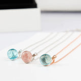 925 Sterling Silver Rabbit Bead Stone Pendant Necklace for Women