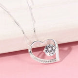 Romantic 925 Sterling Silver Heart Necklace for Women