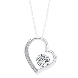 Romantic 925 Sterling Silver Heart Necklace for Women