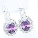 Romantic Amethyst Jewelry Set 925 Sterling Silver Wedding Accessories