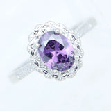 Romantic Amethyst Jewelry Set 925 Sterling Silver Wedding Accessories