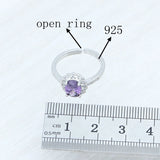 Romantic Amethyst Jewelry Set 925 Sterling Silver Wedding Accessories