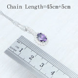 Romantic Amethyst Jewelry Set 925 Sterling Silver Wedding Accessories