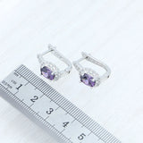 Romantic Amethyst Jewelry Set 925 Sterling Silver Wedding Accessories