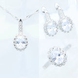 Romantic Amethyst Jewelry Set 925 Sterling Silver Wedding Accessories